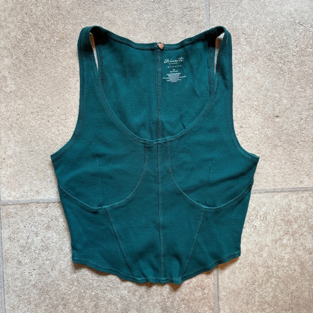 Pacsun Teal “Corset” Crop Top